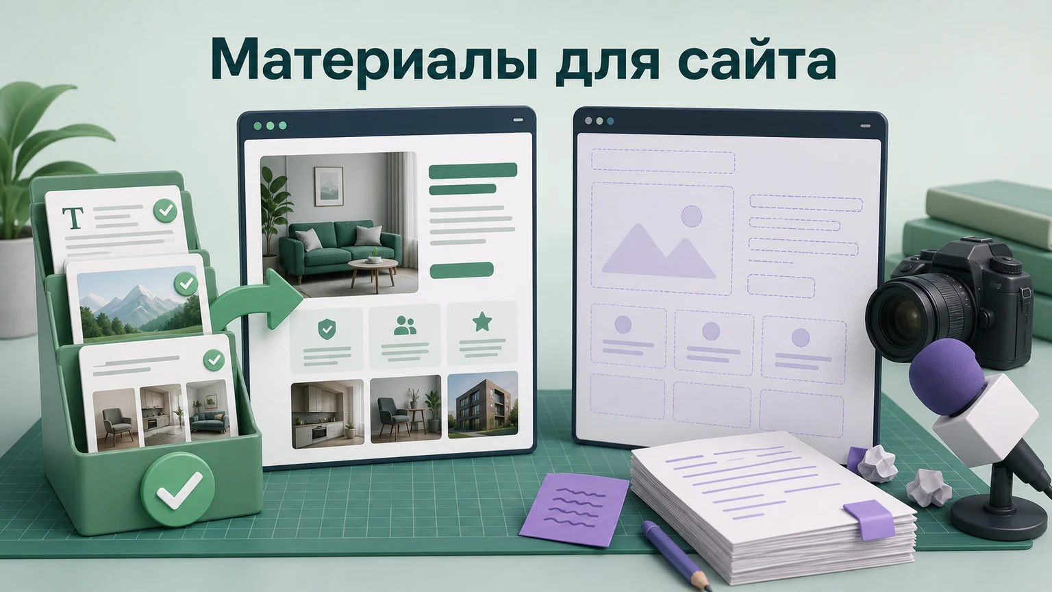 Готовые тексты и фотографии заполняют страницу сайта, а отсутствие материалов задерживает работу