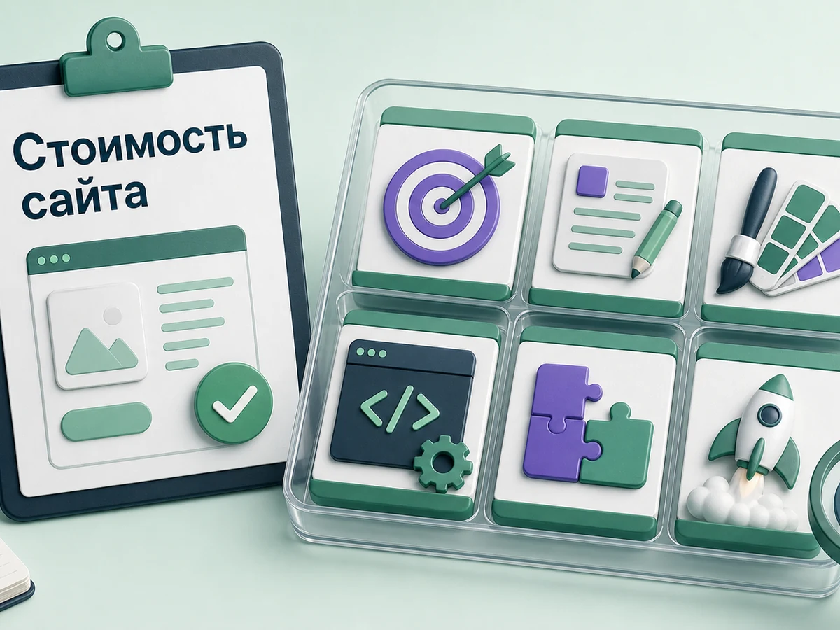 Модульная схема показывает, из каких частей складывается стоимость бизнес-сайта