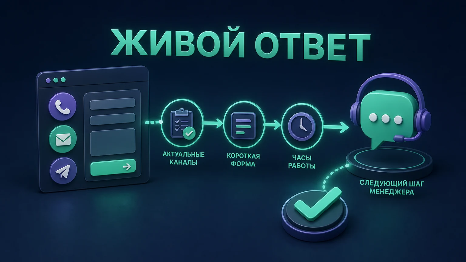 Иллюстрация к разделу «Контакты и формы должны вести к живому ответу»
