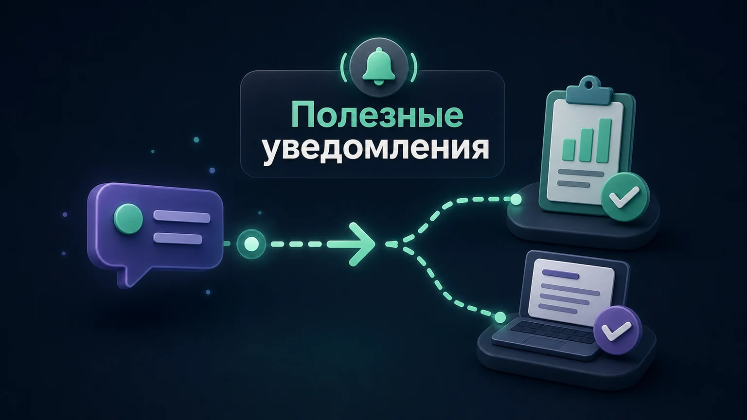 3D-инфографика: сообщение ведёт прямо к отчёту или согласованию объекта.