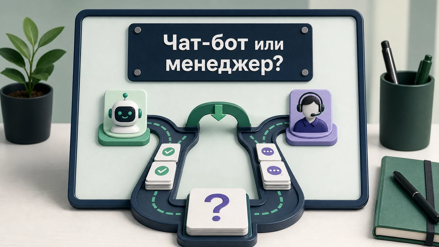 Схема передачи вопросов от чат-бота к менеджеру.