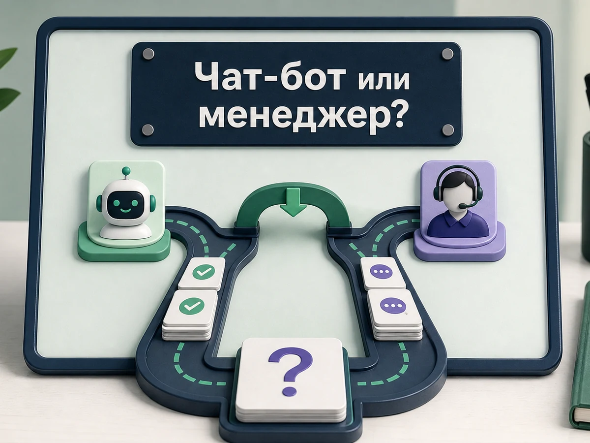 Схема передачи вопросов от чат-бота к менеджеру.