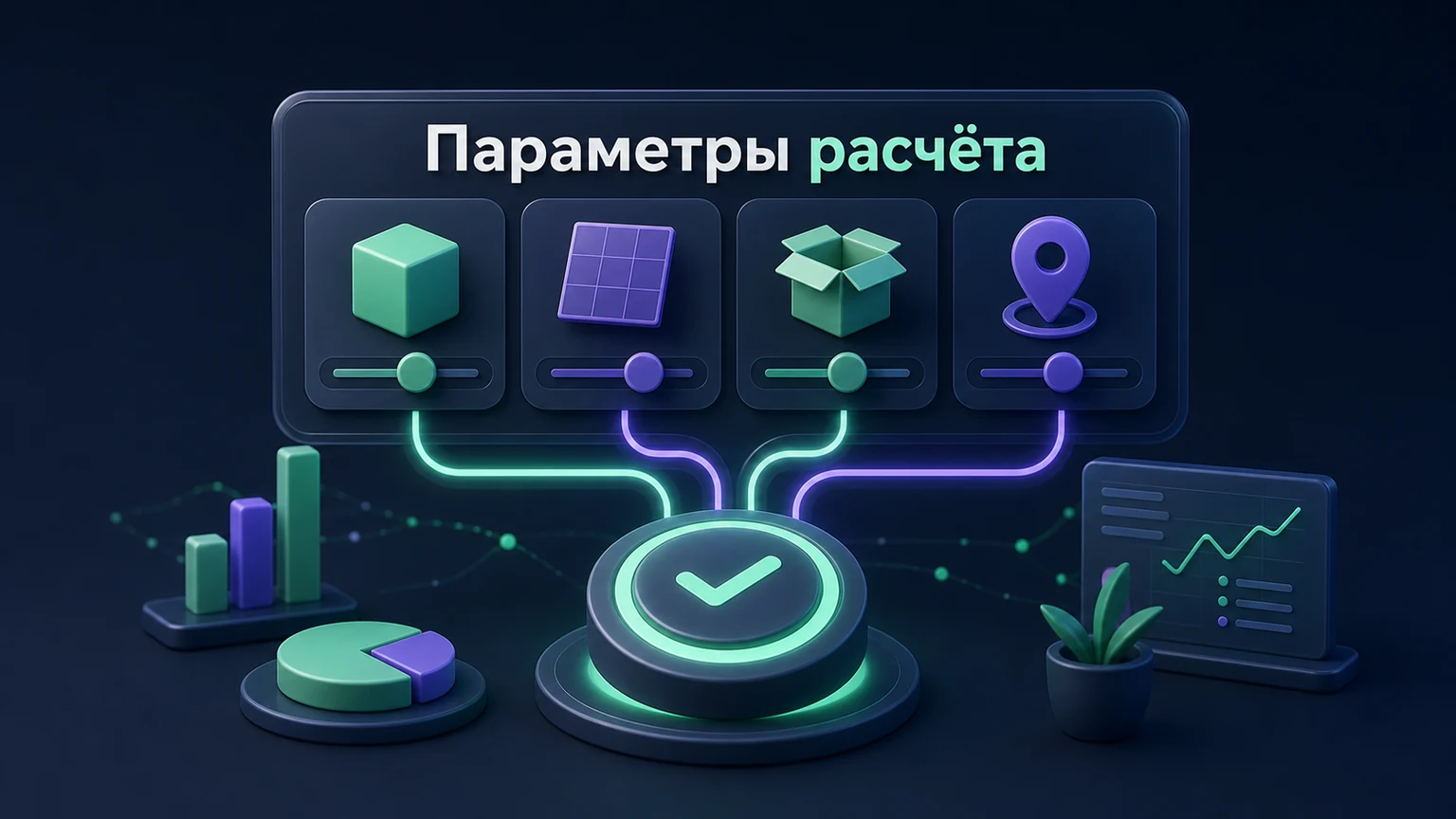 3D-инфографика: модель, площадь, комплектация и регион управляют одним результатом.