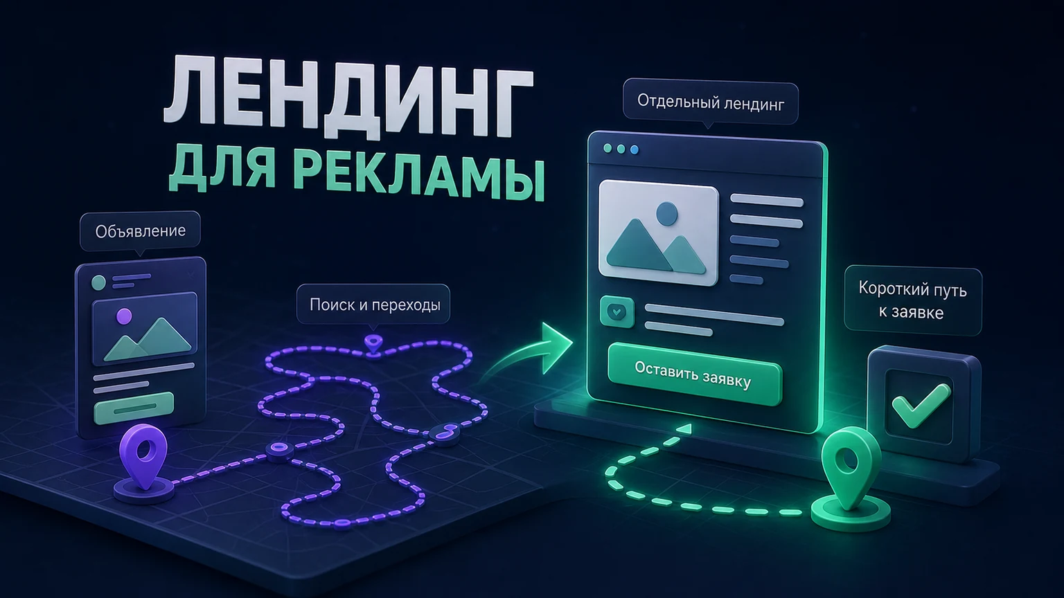 Иллюстрация к разделу «Для рекламной кампании часто удобнее отдельный лендинг»