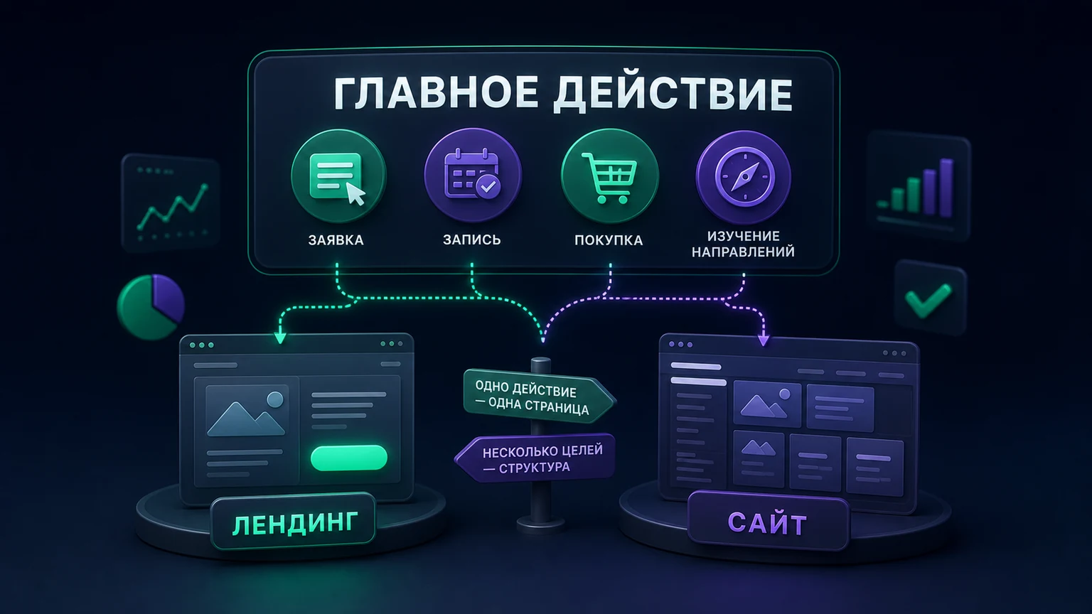 Иллюстрация к разделу «Сначала определите одно главное действие посетителя»