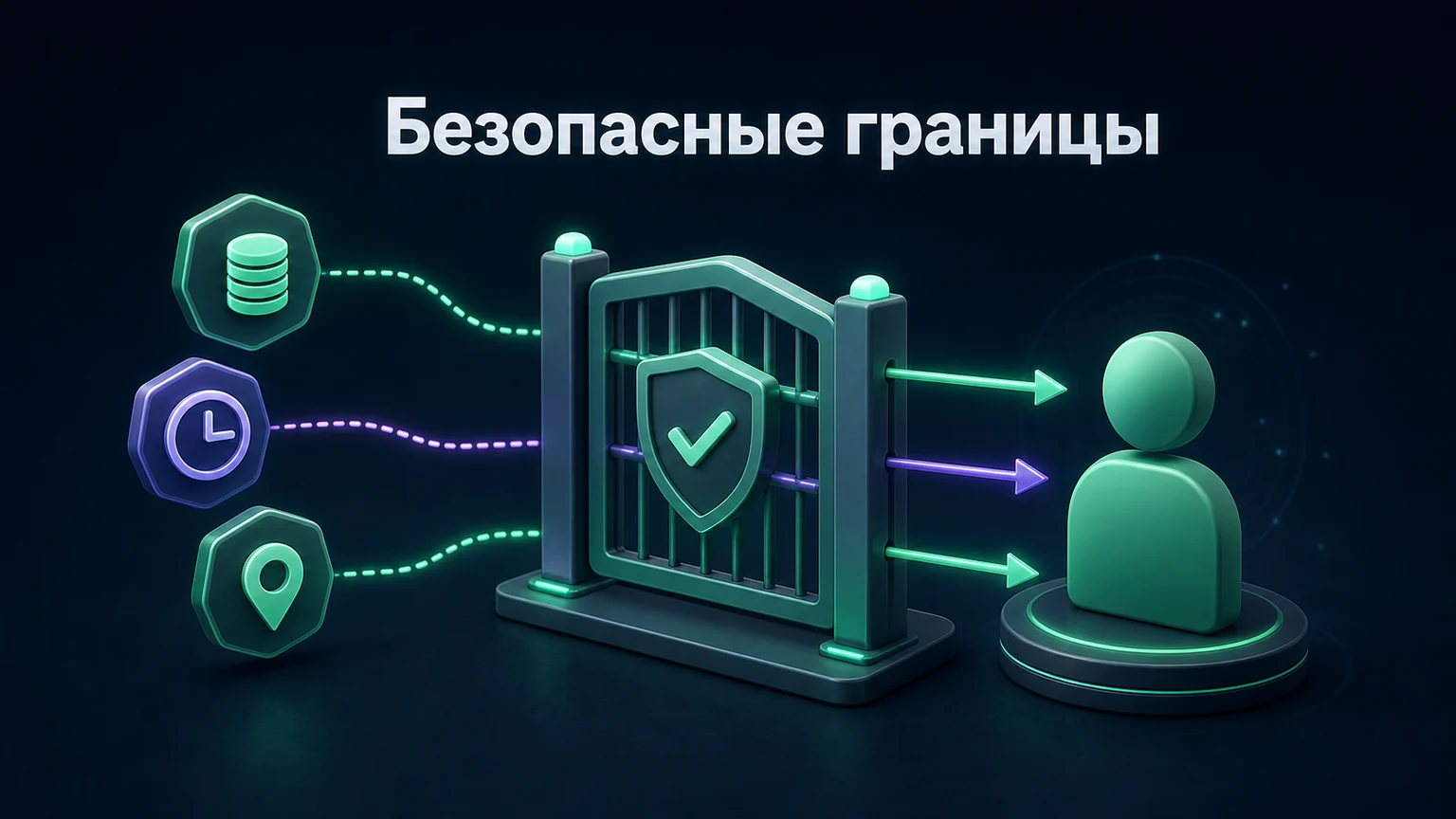 3D-инфографика: цена, срок и участок направлены через ворота к человеку.