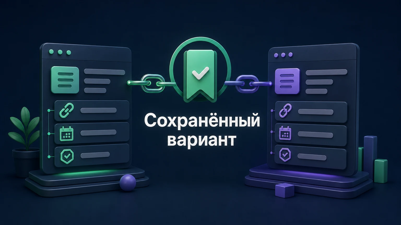 3D-инфографика: две конфигурации имеют ссылки, даты и версии правил.