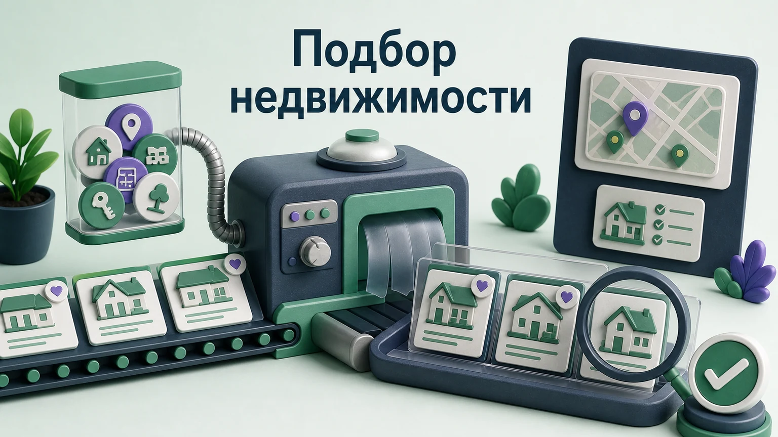 Предметная 3D-сцена: механизм сопоставляет критерии запроса с короткой подборкой объектов.