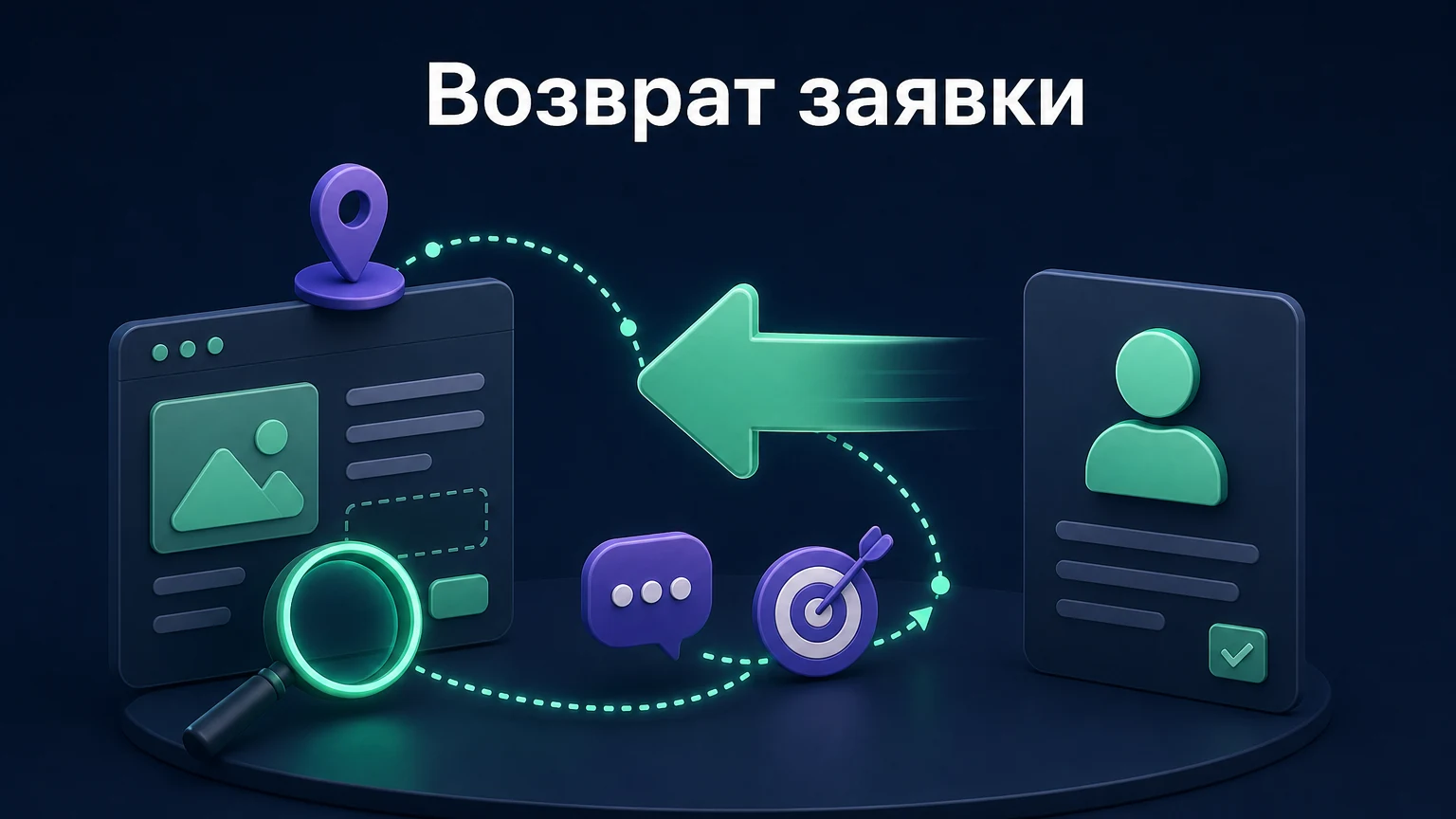 3D-инфографика: объект и поисковый контекст возвращаются с сайта ответственному агенту.