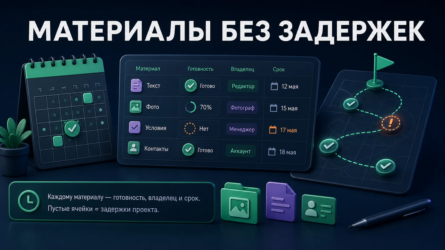 Иллюстрация к разделу «Тексты и фотографии часто задерживают проект сильнее самой сборки»