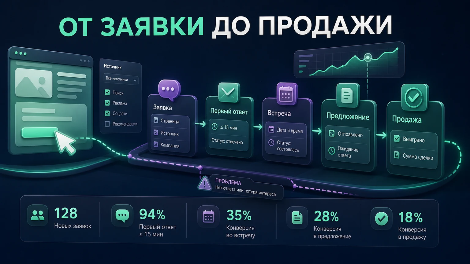 Иллюстрация к разделу «Свяжите обращение на сайте с ответом и результатом продажи»