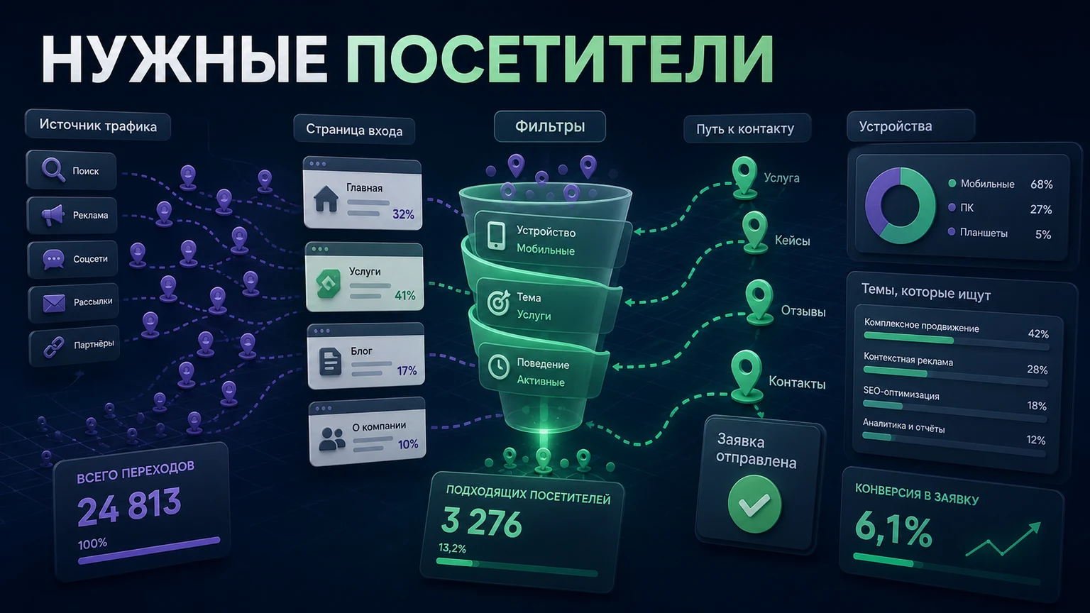 Иллюстрация к разделу «Важен не весь трафик, а нужные посетители»