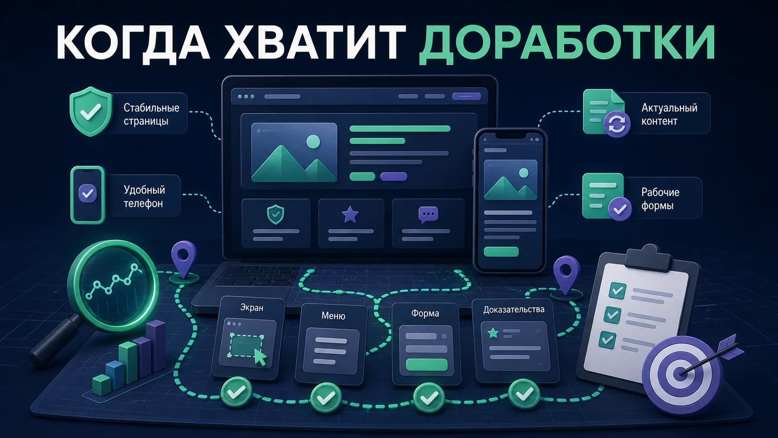 Иллюстрация к разделу «Доработка подходит, если основа сайта не мешает изменениям»