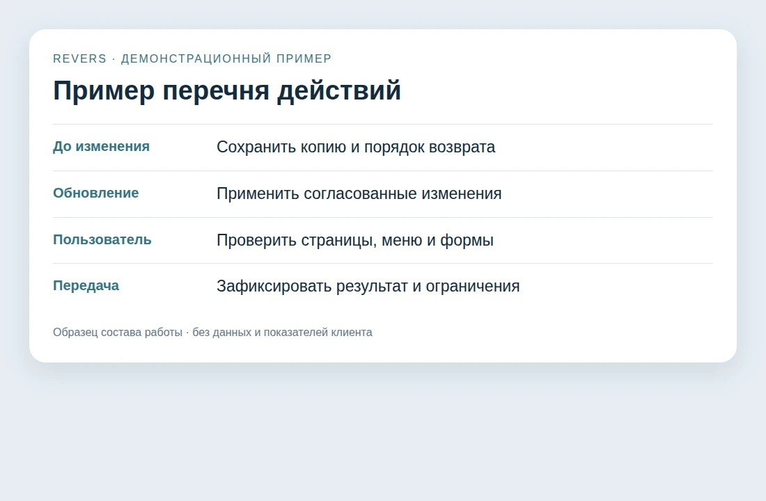 Проверка после обновления